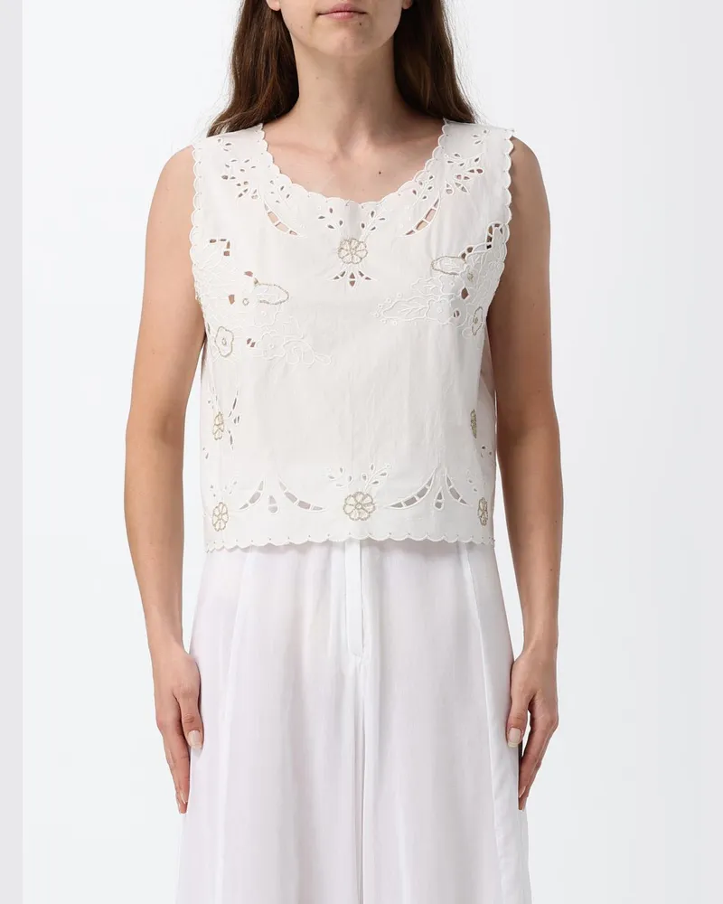 forte_forte Top damen Weiß