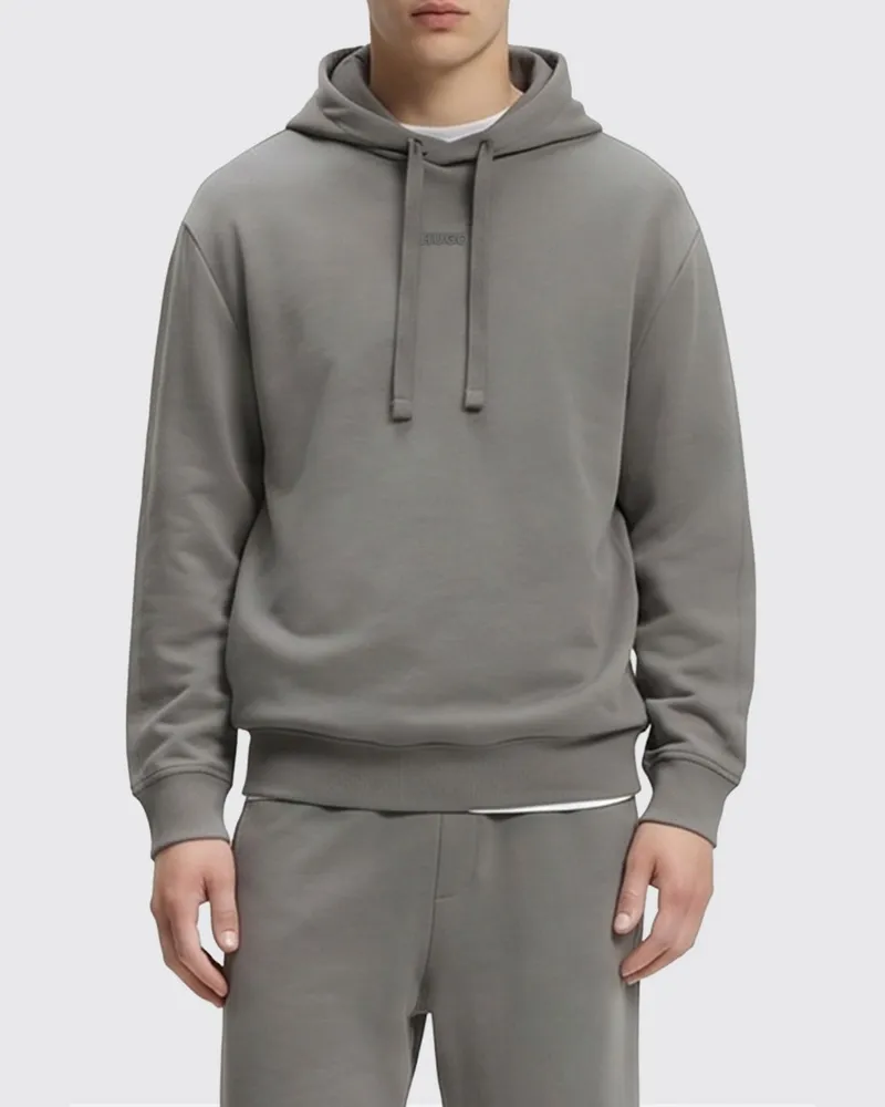 HUGO BOSS Relaxed-Fit-Hoodie aus Baumwolle von mit überschnittenen Schultern Grau