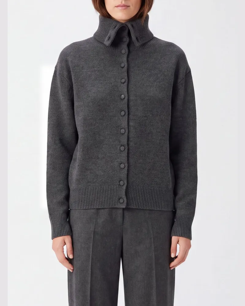 Lisa Yang Relaxed-Fit-Cardigan von aus reinem Kaschmir mit hohem Kragen Grau