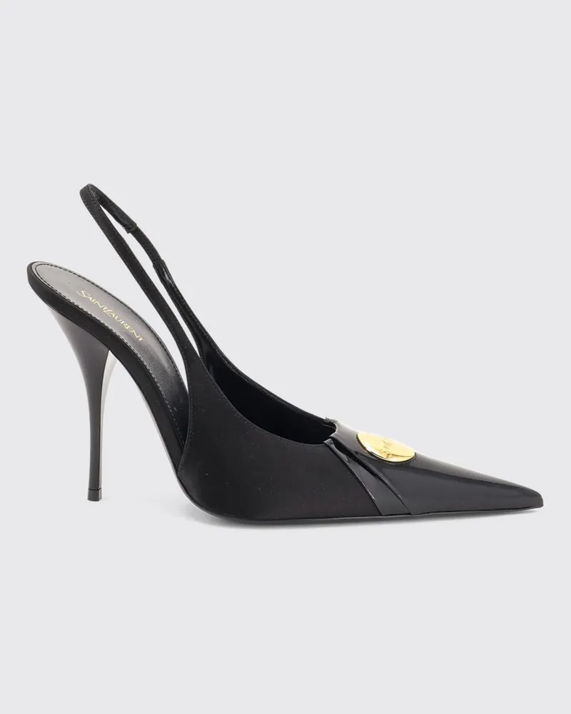 Saint Laurent Louis Slingback-Pumps aus Lackleder mit Stiletto-Absatz Schwarz