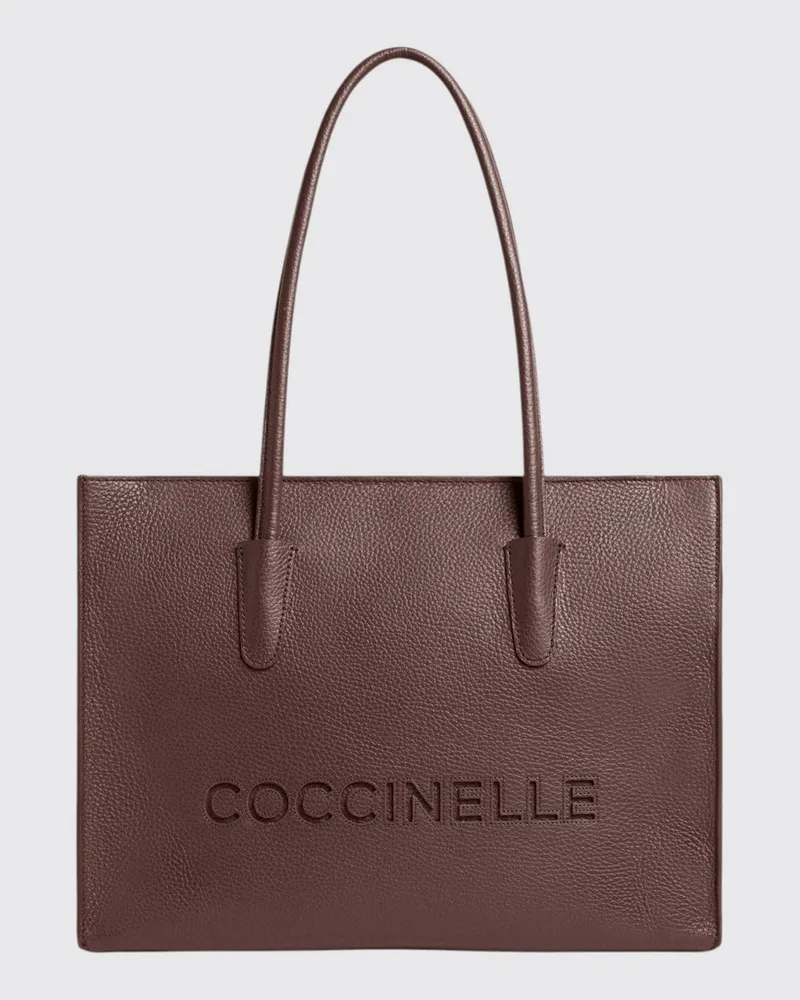 Coccinelle Mittelgroße Myrtha26 Tote-Tasche von aus genarbtem Leder mit Doppelgriff Red