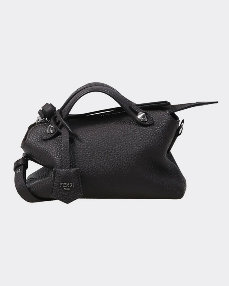 Fendi By The Way Mini-Tasche aus genarbtem Kalbsleder mit abnehmbaren Henkeln Braun