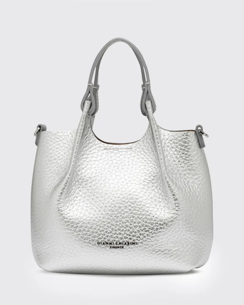 Gianni Chiarini Dua Tasche aus genarbtem Leder Silber