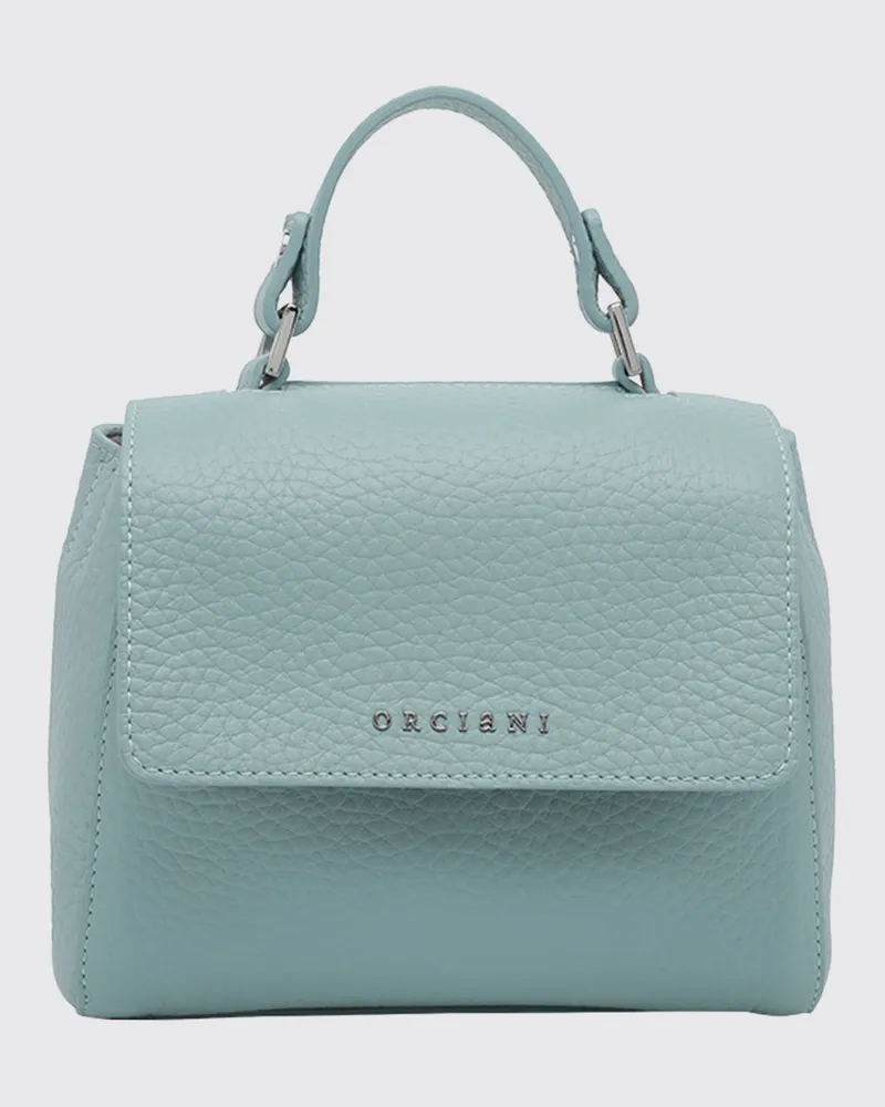 Orciani Sveva Soft Mini Tasche aus genarbtem Leder Blau