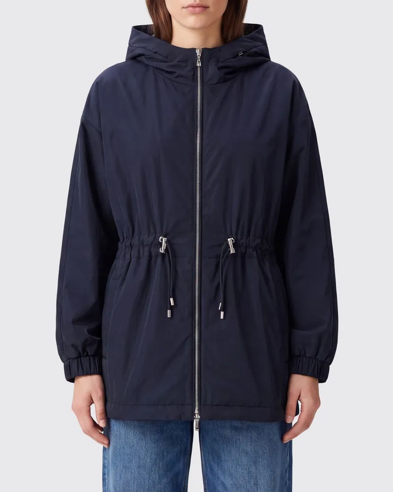 MOORER Kurze Kapuzen-Windjacke Galilea-STP aus technischem Gewebe Blau