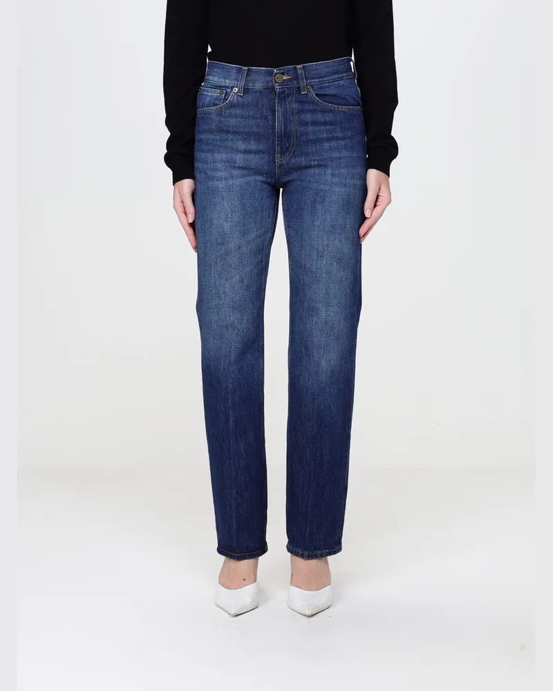 Dondup Straight-Fit Jeans mit mittlerer Leibhöhe aus Baumwolldenim mit 5 Taschen Blau
