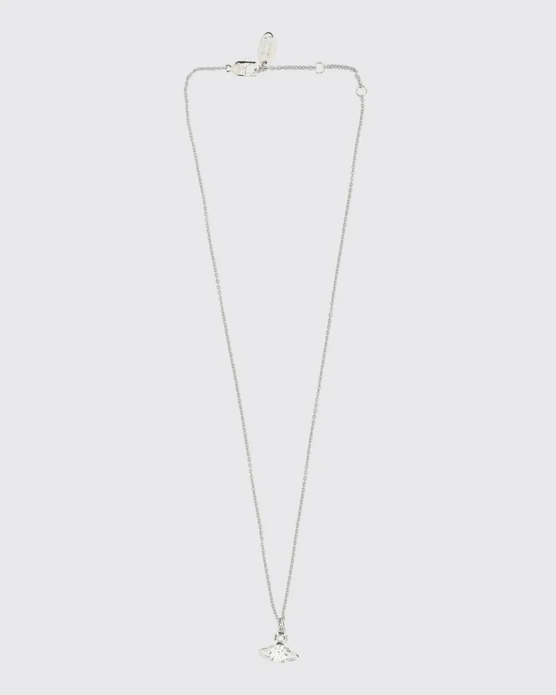 Vivienne Westwood Halskette mit verschiebbarem Orb-Anhänger und Strasssteinen Platinum