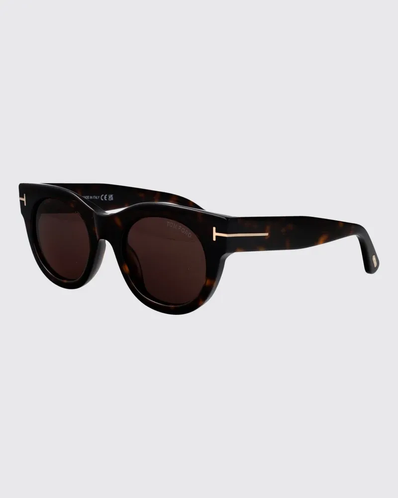 Tom Ford Abgerundete Cat-Eye-Sonnenbrille aus Acetat mit getönten Gläsern Braun