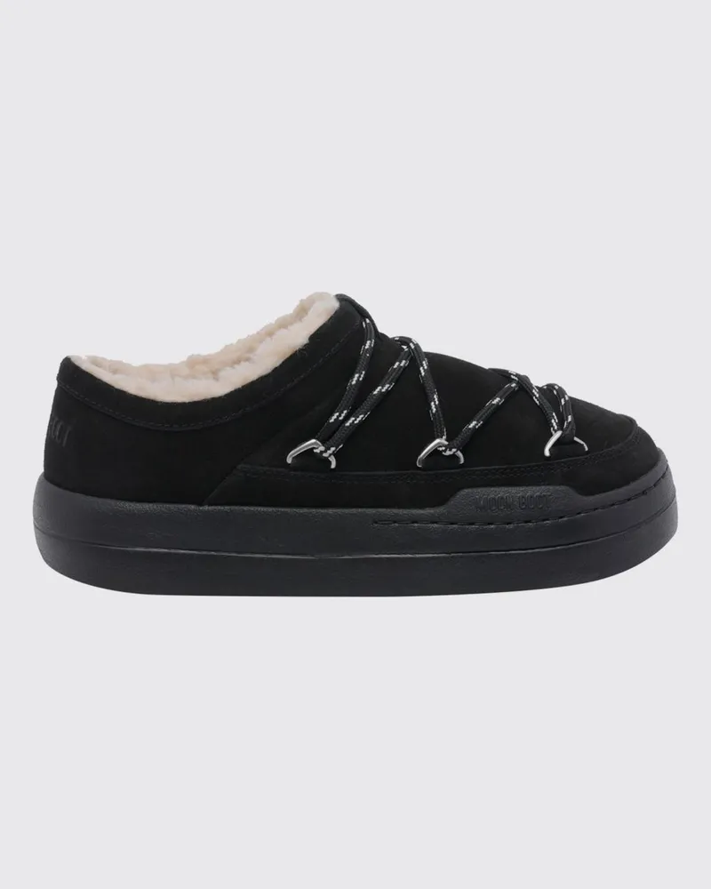 Moon Boot Park Wildleder-Slipper Schwarz
