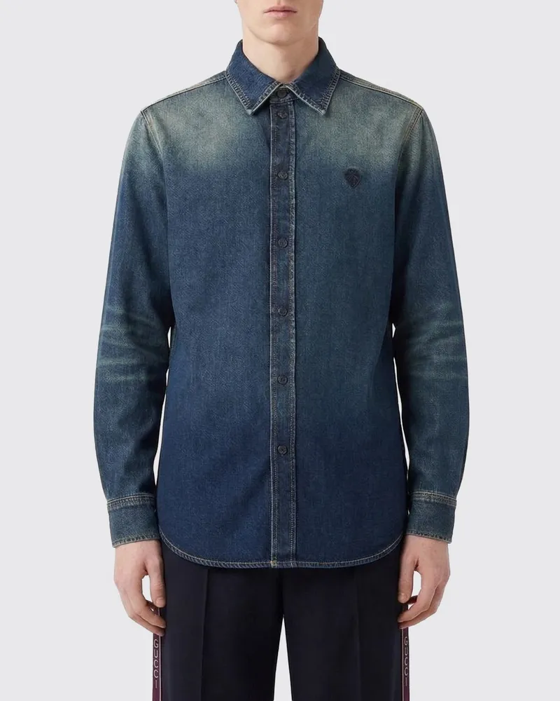 Gucci Baumwolldenim-Hemd Blau
