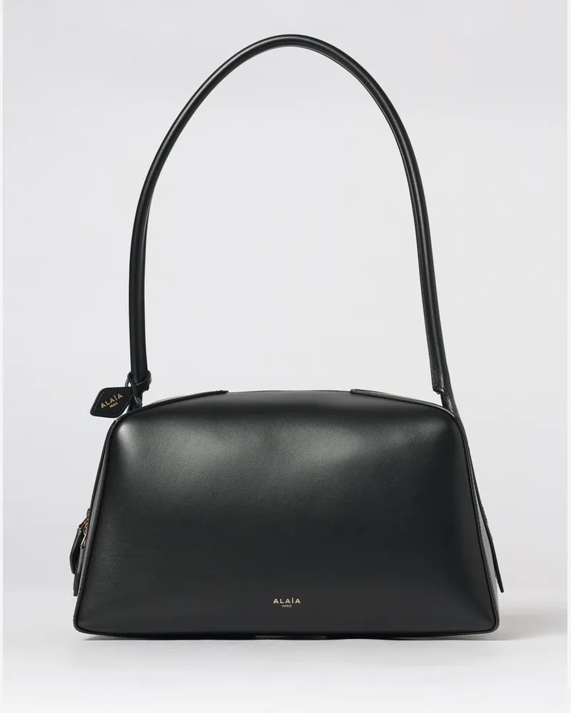 Alaïa Le Bouledogue Schultertasche aus glattem Kalbsleder Schwarz