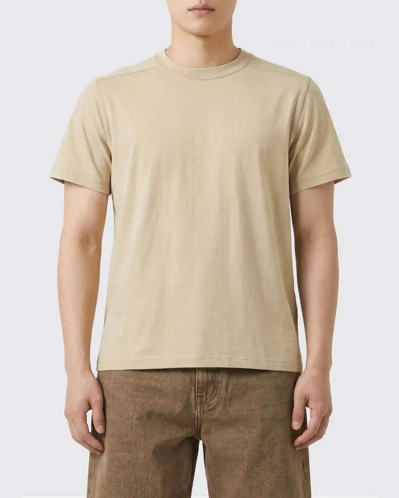 Rick Owens T-Shirt mit Rundhalsausschnitt aus reiner Baumwolle Beige