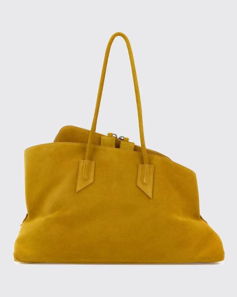 ATTICO La Passeggiata Schultertasche aus Velourskalbsleder Mustard