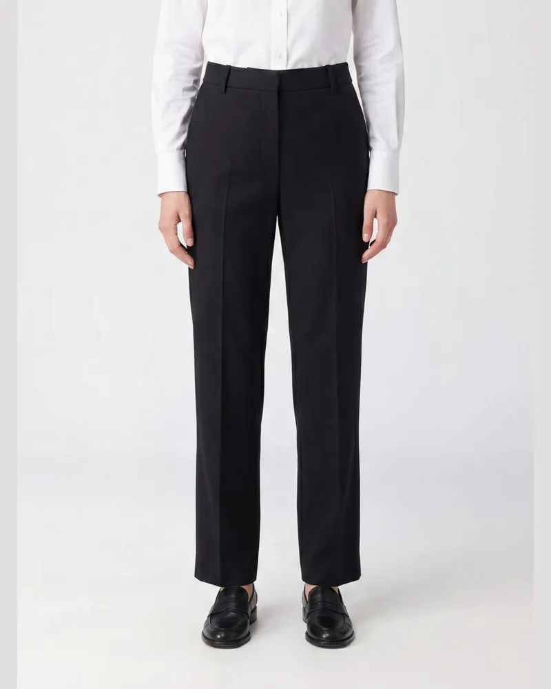 Stella McCartney Hoch taillierte Skinny-Hose aus Satin mit verdecktem Verschluss Schwarz