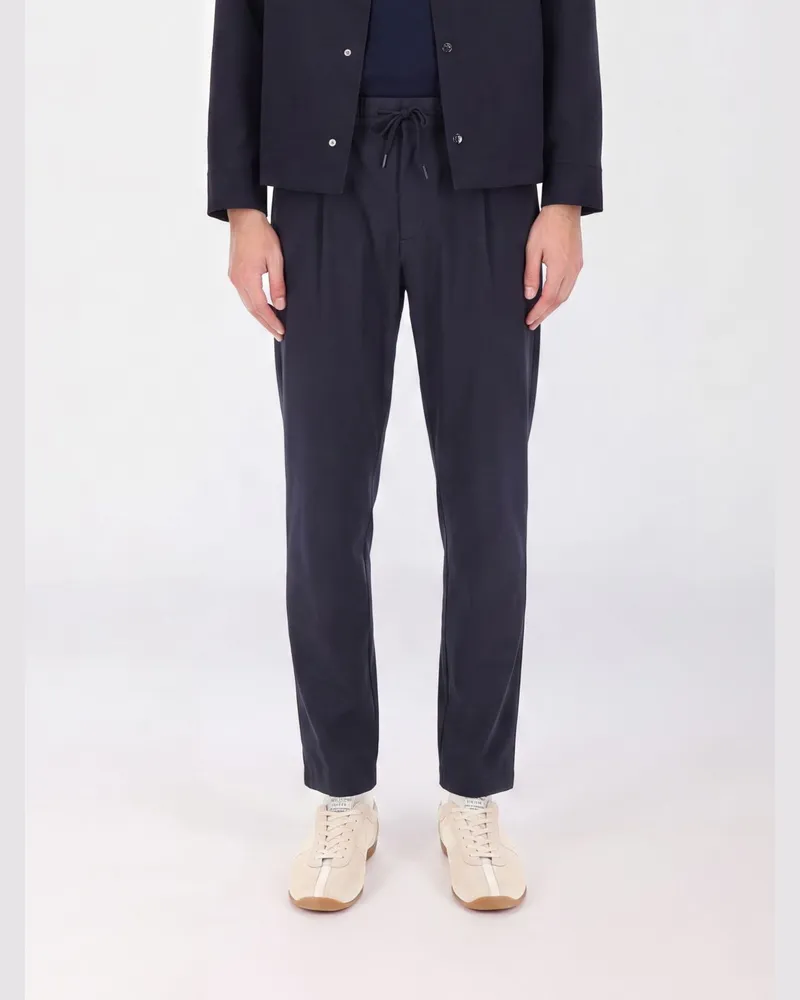 Herno Gabardine-Hose mit Kordelzug Blau