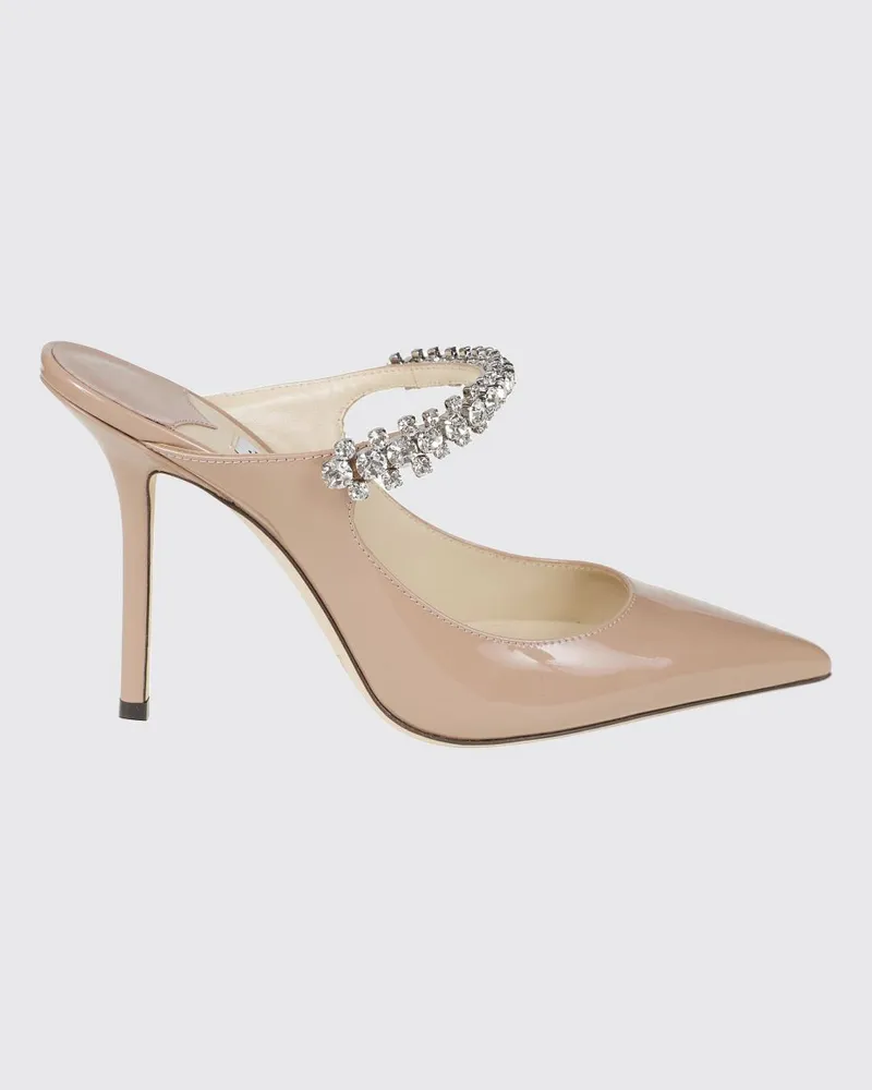 Jimmy Choo Bing Mules aus Lackleder mit Kristallen und hohem Absatz Pink