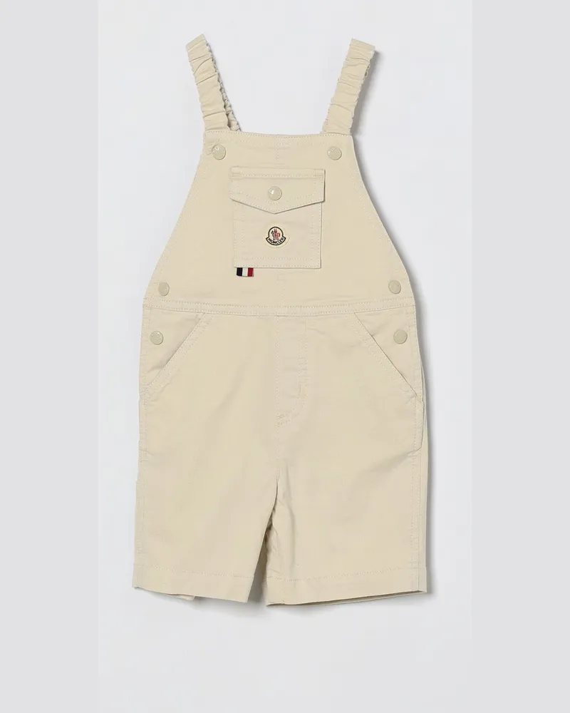 Moncler Latzhose aus Baumwolldenim Weiß
