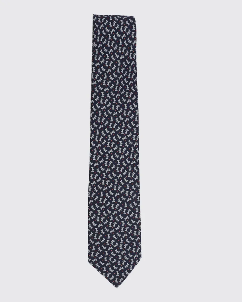 Ferragamo Krawatte von aus reiner Seide mit kontrastierendem Pop-Grafikdruck Blau