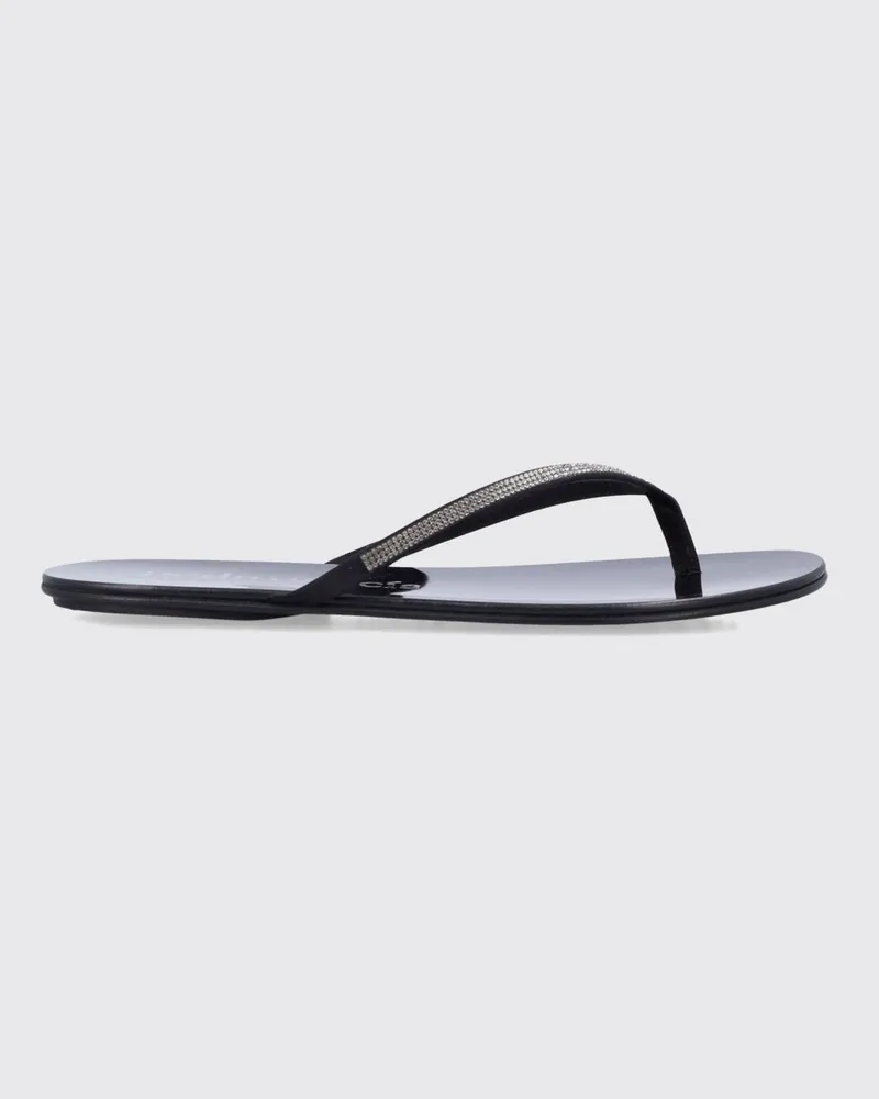 Pedro Garcia Zehentrenner-Sandalen aus Satin mit Swarovski-Kristall-Applikation Schwarz