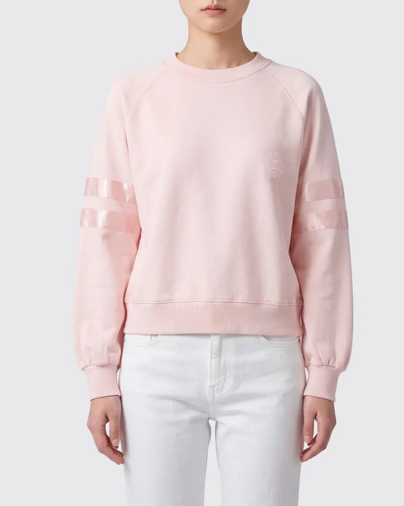 Repetto Rundhals-Sweatshirt aus Baumwollmischung mit Satinbändern Pink
