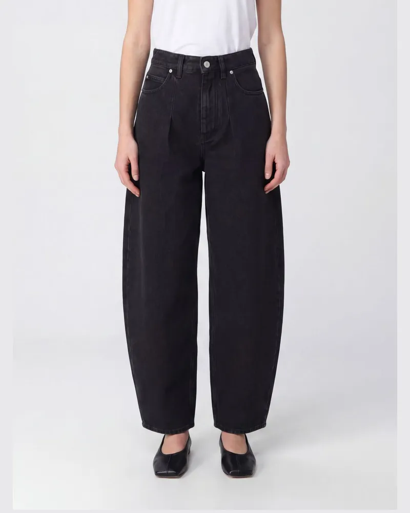 Jacquemus Hoch taillierte Baggy-Jeans Le De-Nîmes Ovalo aus Baumwolldenim Schwarz