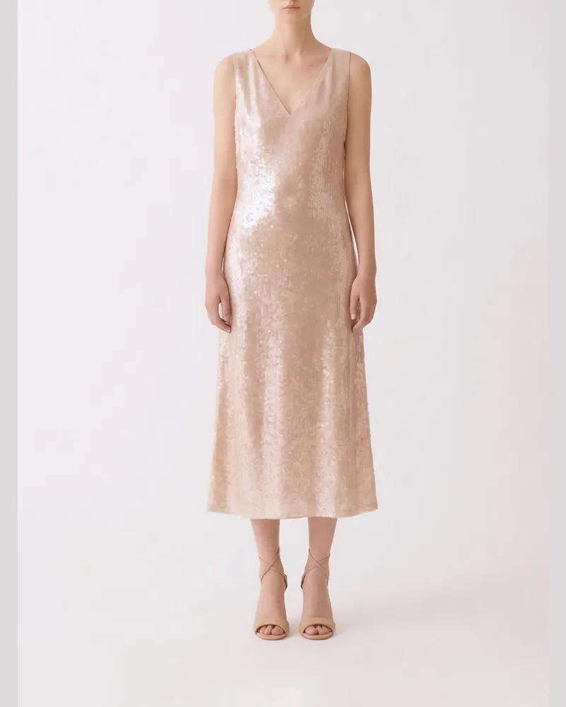 Fabiana Filippi Midikleid mit Pailletten Nude