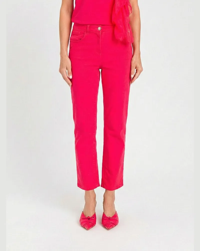 Twin-Set Kurze Hose aus Stretch-Baumwolle Fuchsia