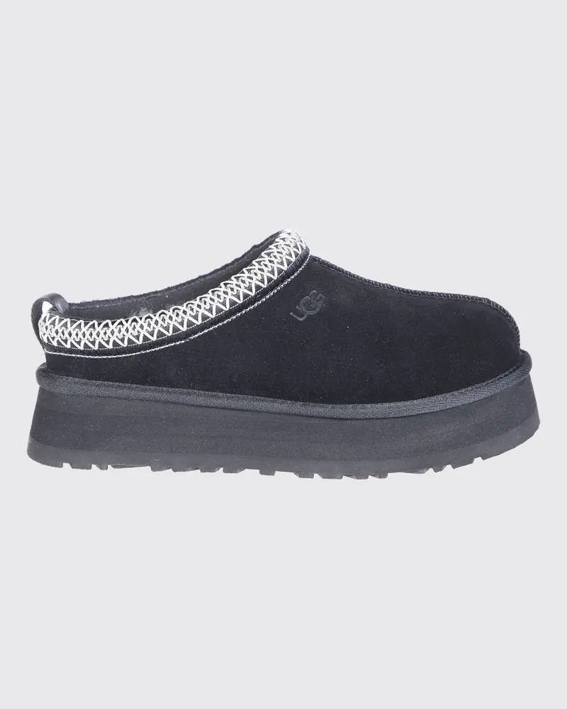 UGG Tazz II Mules aus Veloursleder mit Plateausohle und Kontrastnähten Schwarz