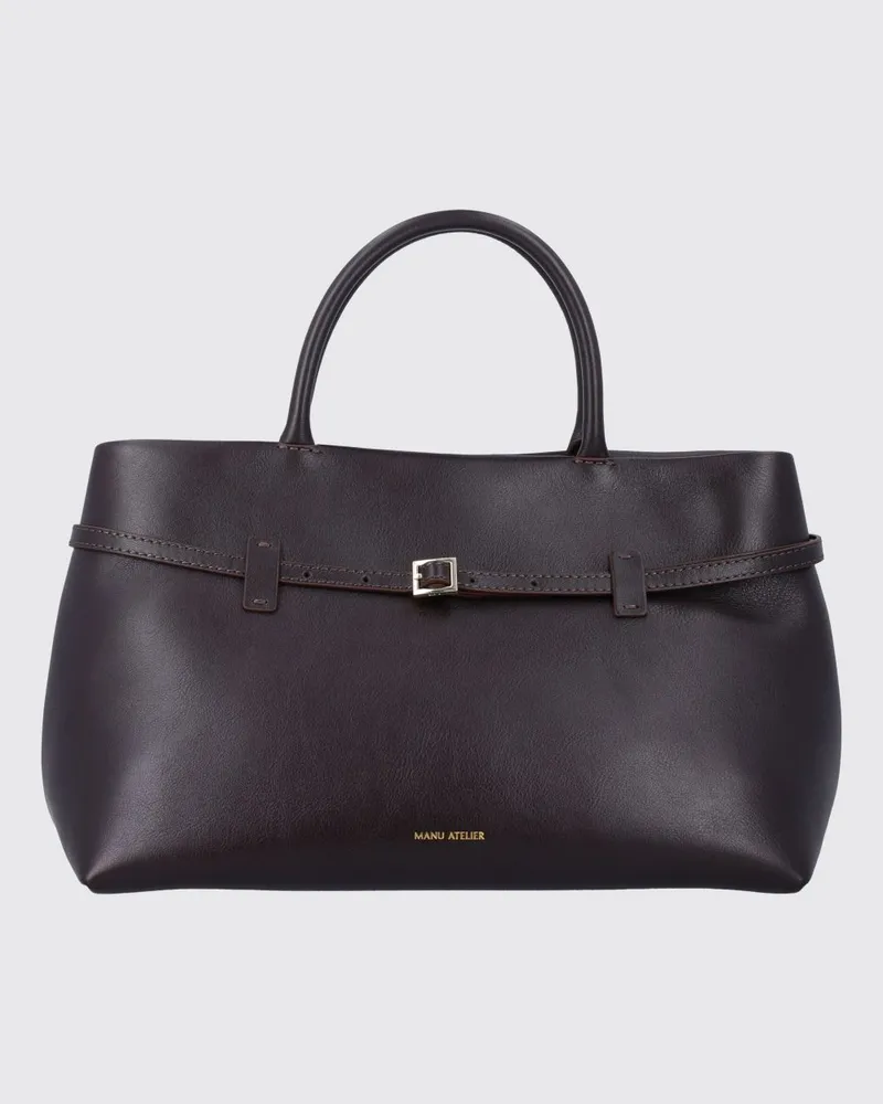 Manu Atelier Le Cambon 35 Handtasche aus glattem Kalbsleder Braun