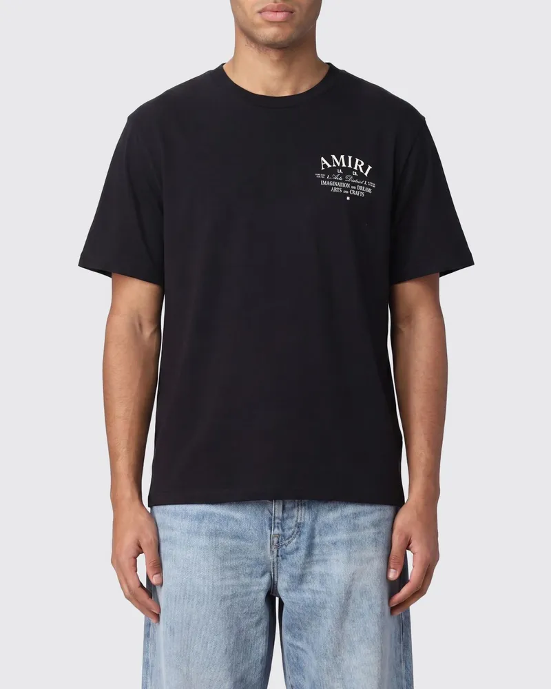 Amiri Baumwoll-T-Shirt mit kontrastierendem Logo Schwarz