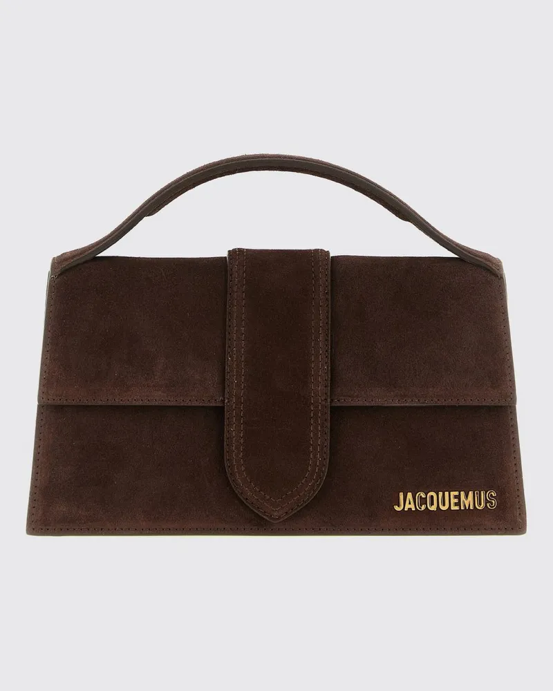 Jacquemus Le Grand Bambino Handtasche aus Veloursleder mit Logo Braun