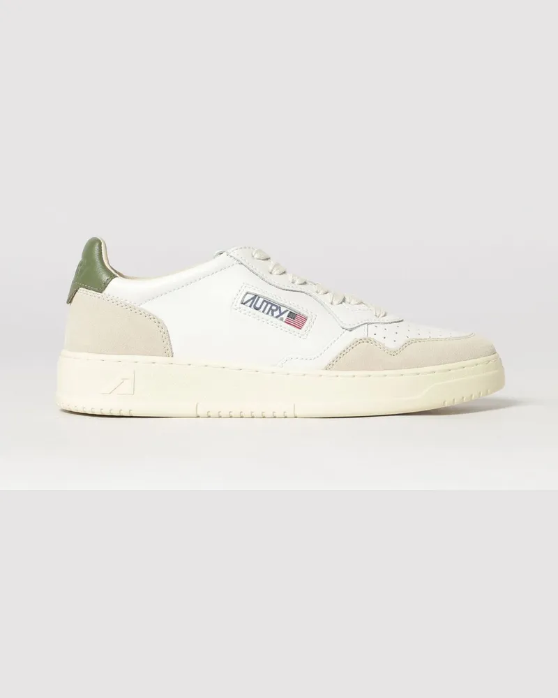 AUTRY Medalist Low Top Sneakers aus zweifarbigem Leder und Wildleder Sauergrün