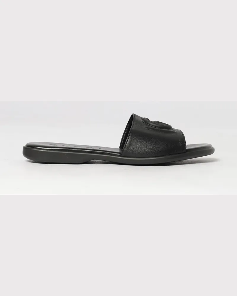 Gucci Kalbsleder-Slides mit geprägtem GG-Monogramm Schwarz