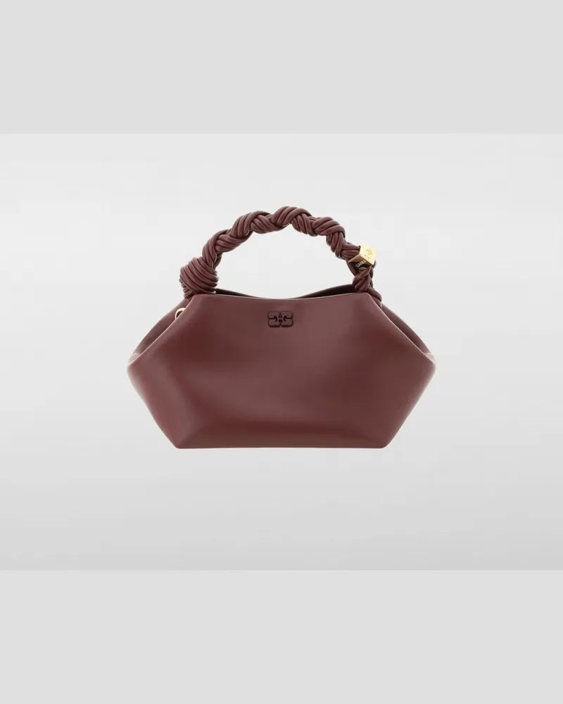 Ganni Bou Tasche aus recyceltem Leder Burgunderrot