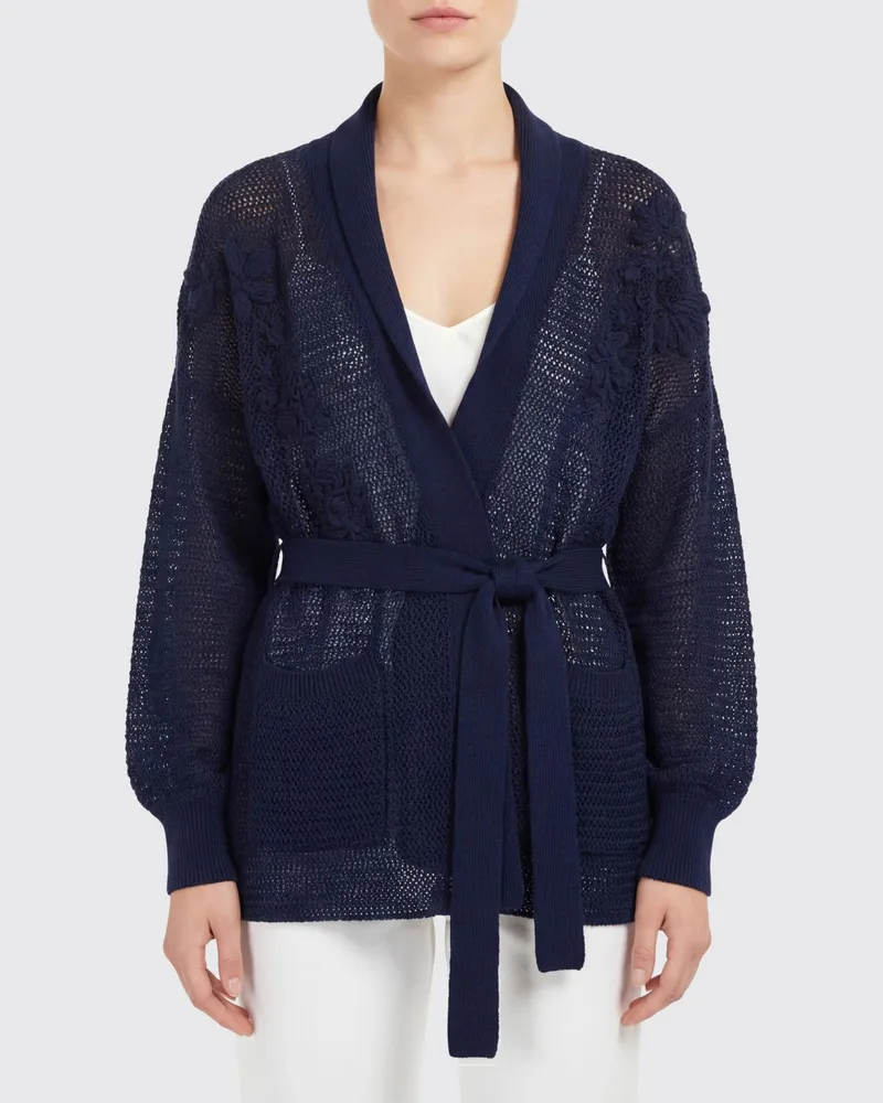 Twin-Set Cardigan aus Baumwollmischung Blau