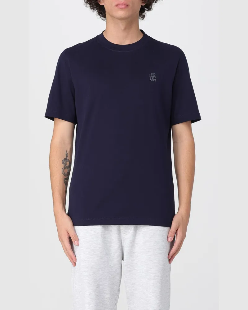 Brunello Cucinelli T-shirt herren Blau