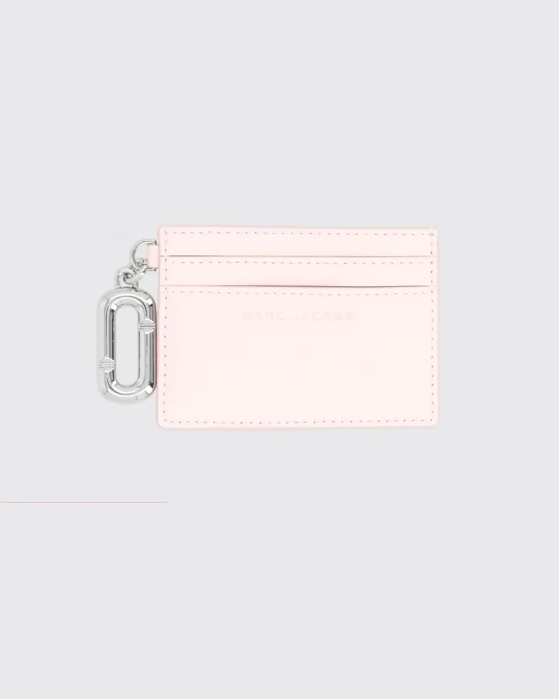 Marc Jacobs Flaches Kartenetui aus Leder mit Double-J-Logo Pink