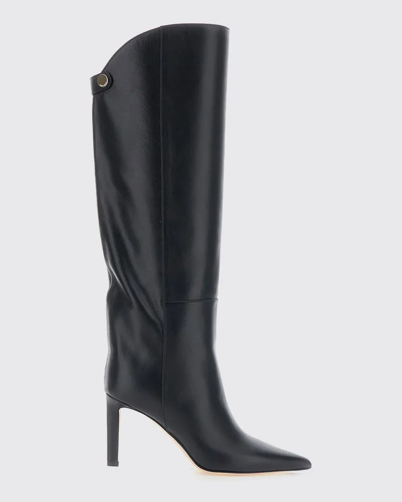 Jimmy Choo Kniehohe Stiefel Alizze aus Kalbsleder mit Stiletto-Absatz Schwarz