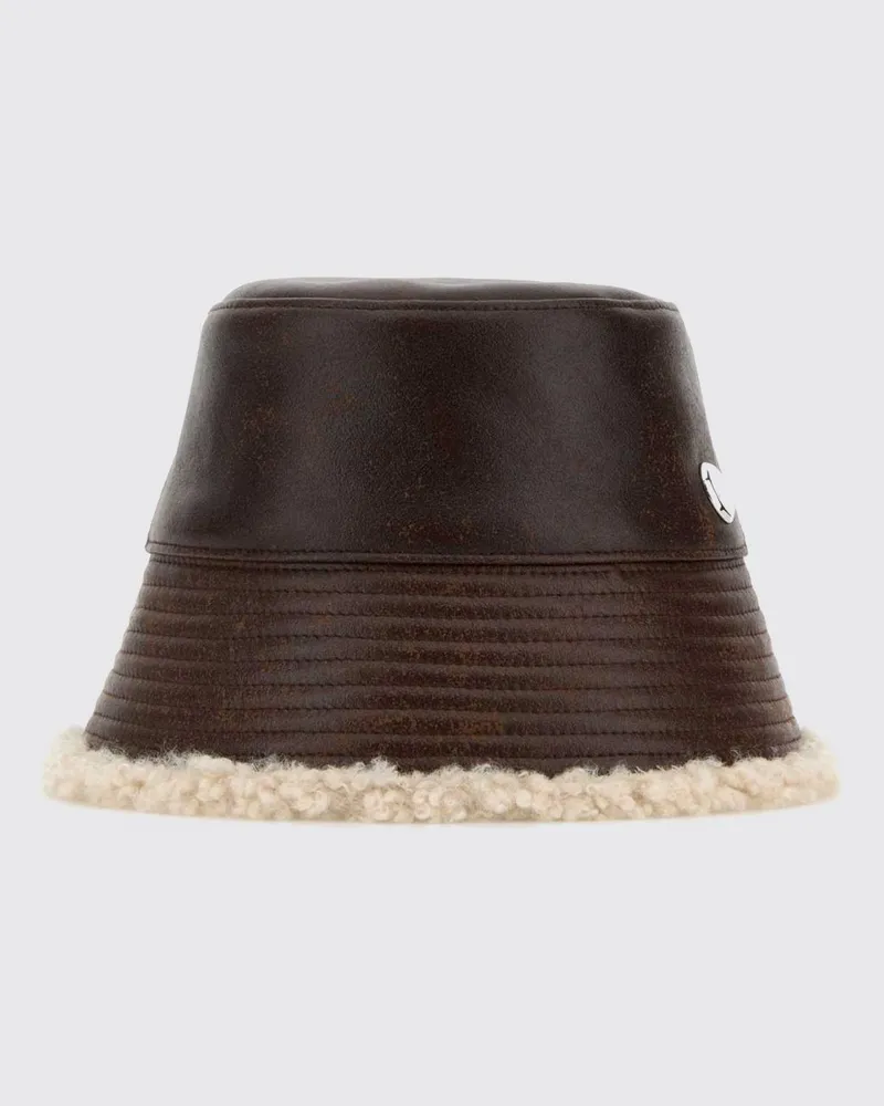 Stella McCartney Bucket Hat aus Eco Alter Mat mit metallischem Logo Kaffee