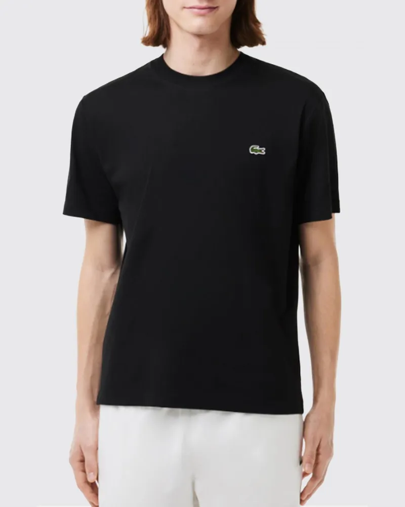 Lacoste Baumwoll-T-Shirt mit Logo Schwarz