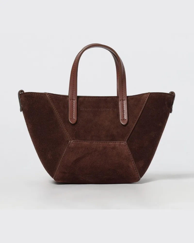Brunello Cucinelli Schultertasche damen Burgunderrot
