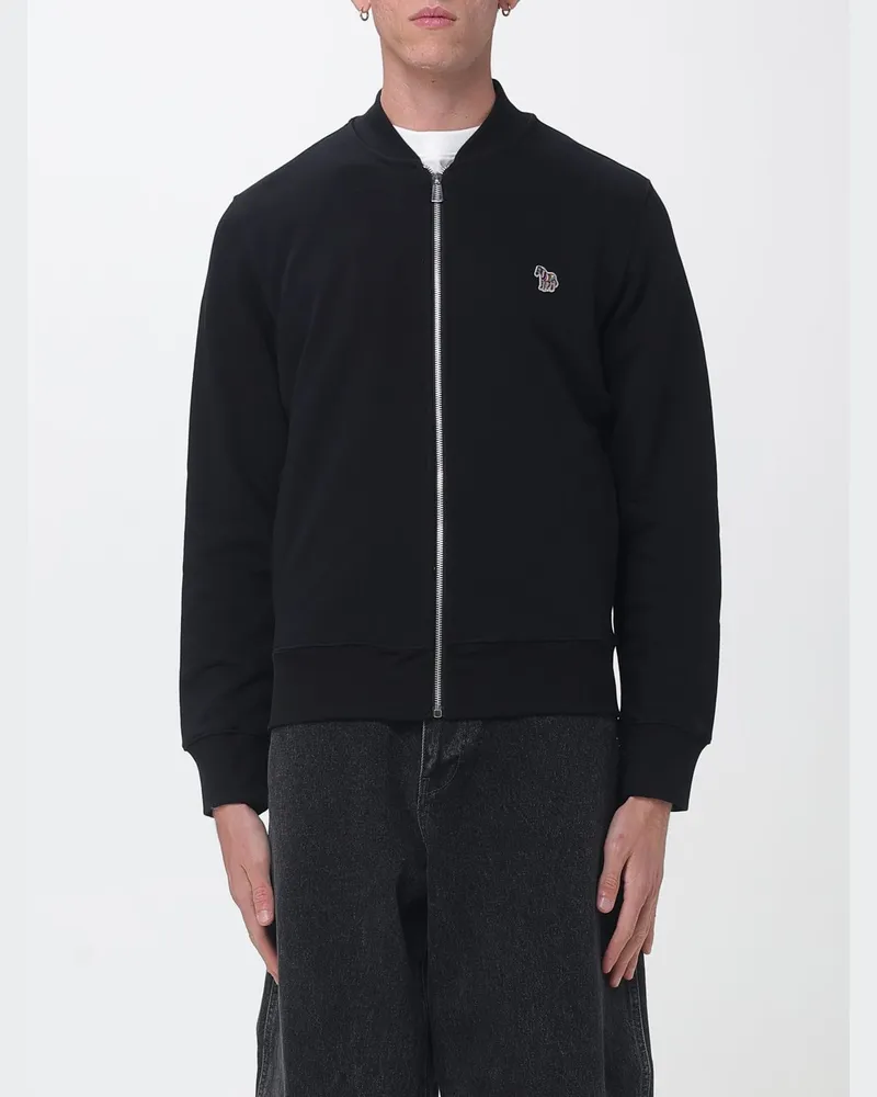 Paul Smith Baumwoll-Sweatjacke mit Leistentaschen und Logo-Applikation Schwarz