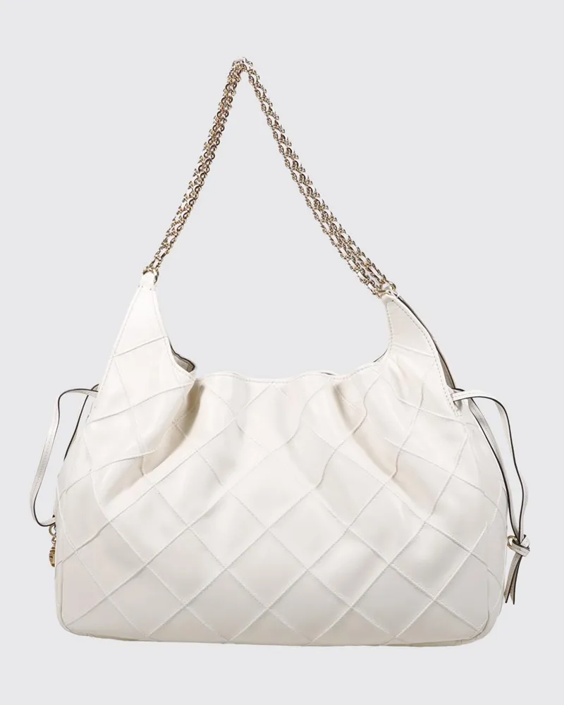 Tory Burch Große gesteppte Fleming Schultertasche aus recyceltem Polyester Ecru
