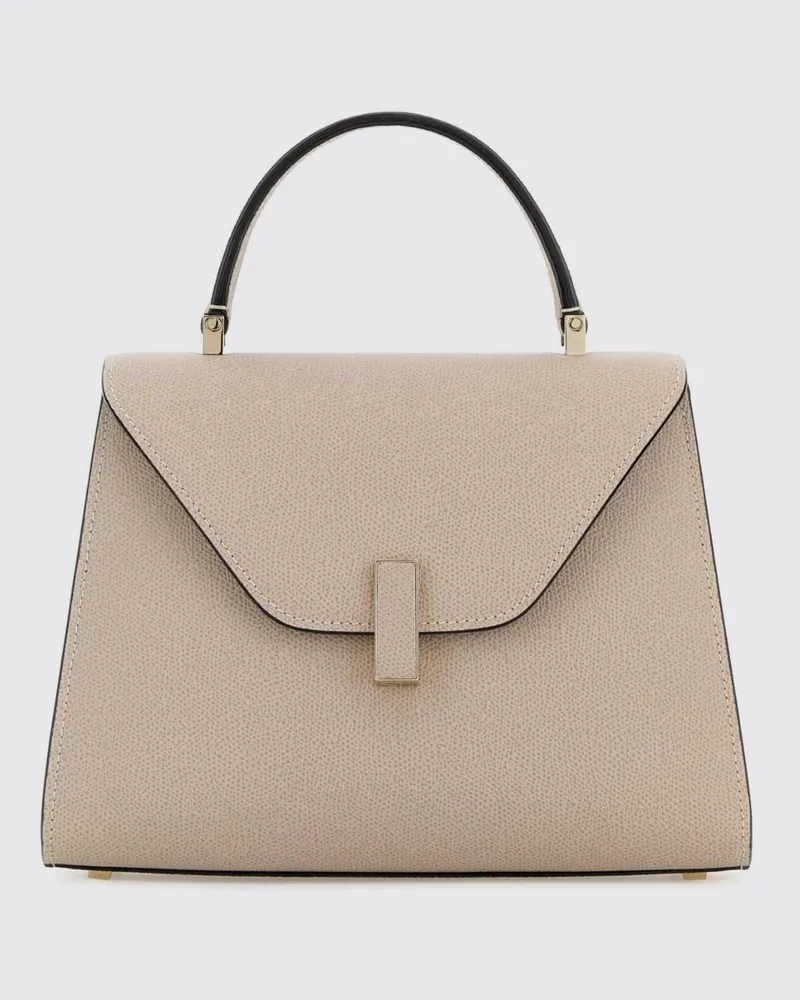 Valextra Iside Medium Tasche aus genarbtem Leder Nude