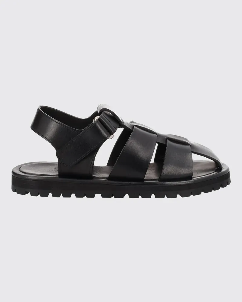 Studio Nicholson Sandom Fischer-Sandalen aus Kalbsleder mit gezackter Sohle Schwarz