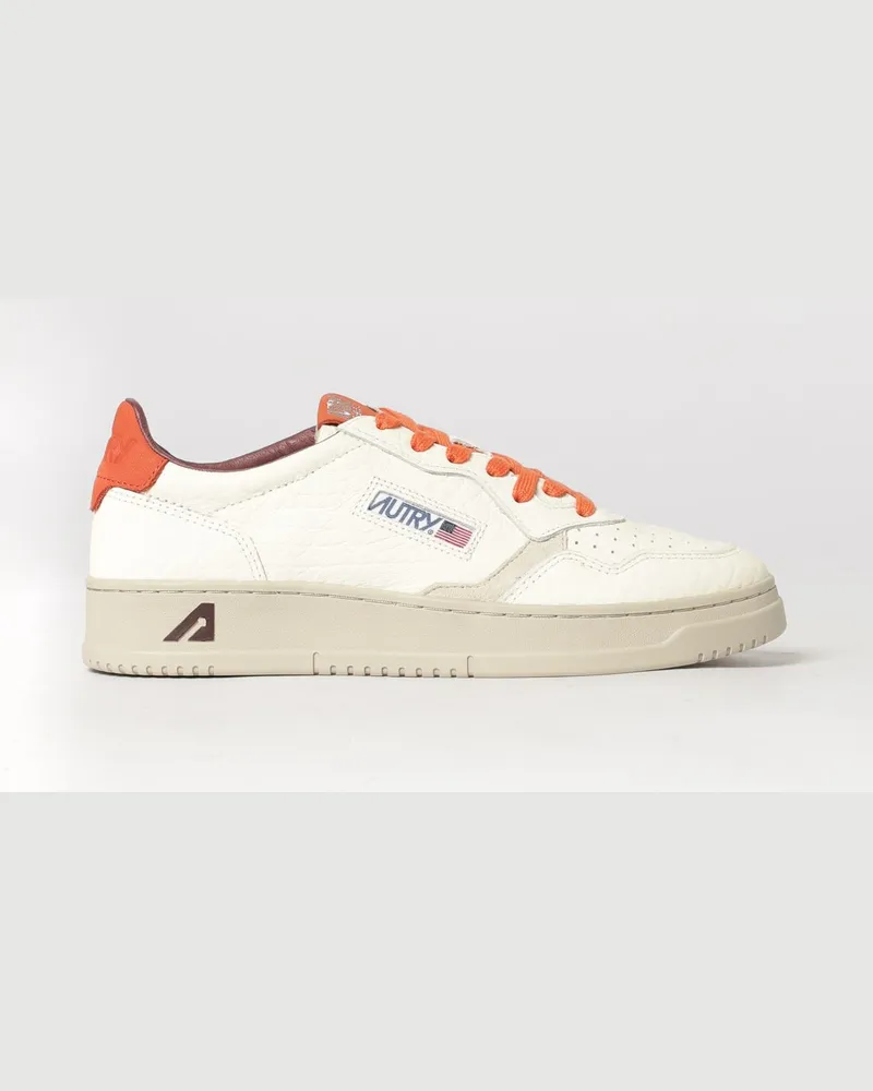 AUTRY Medalist Low Top Sneakers aus zweifarbigem Leder und Wildleder Rot
