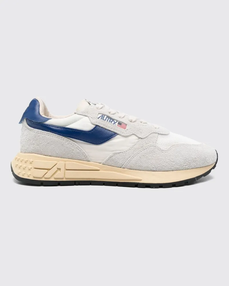 AUTRY Reelwind Sneakers aus Nylon und Rindsveloursleder mit gezackter Sohle Weiss