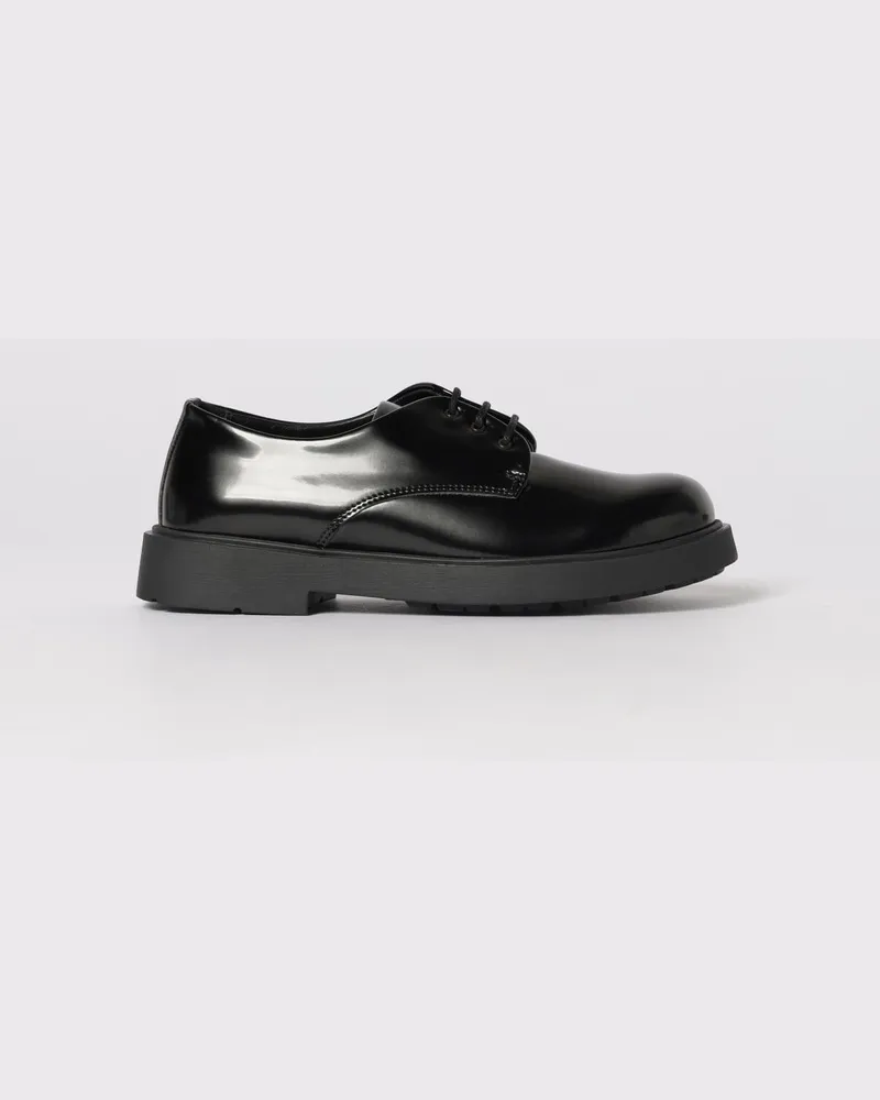 Emporio Armani Derby-Schuhe aus gebürstetem Leder Schwarz