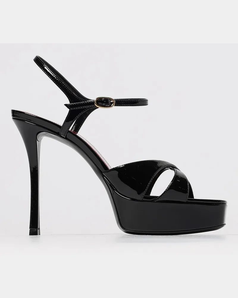 Saint Laurent Flache sandalen damen Schwarz