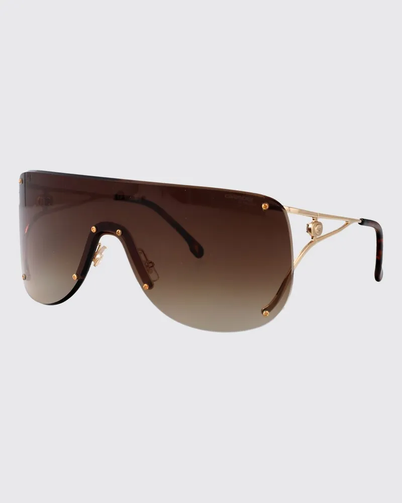 Carrera Metall-Piloten-Sonnenbrille mit bernsteinfarbenen Gläsern und Logo Braun